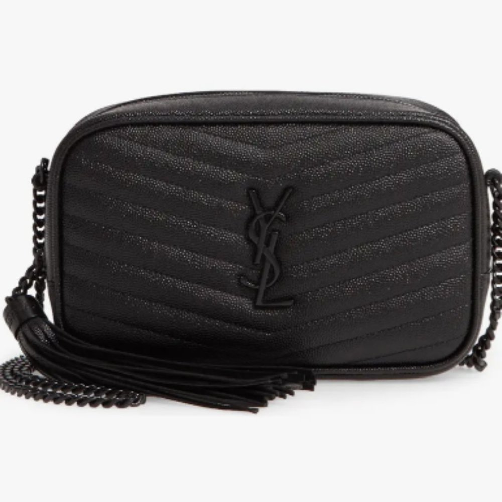 Saint Laurent Mini Lou Pebbled Leather Camera Bag